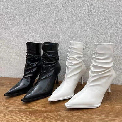 Damen Stiefeletten Elegante Spitze Lässig Schlüpfer - BerlinGlamour