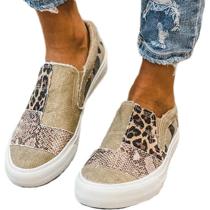 Damen Sneaker Slip-On Muster Mix Farben Trendy