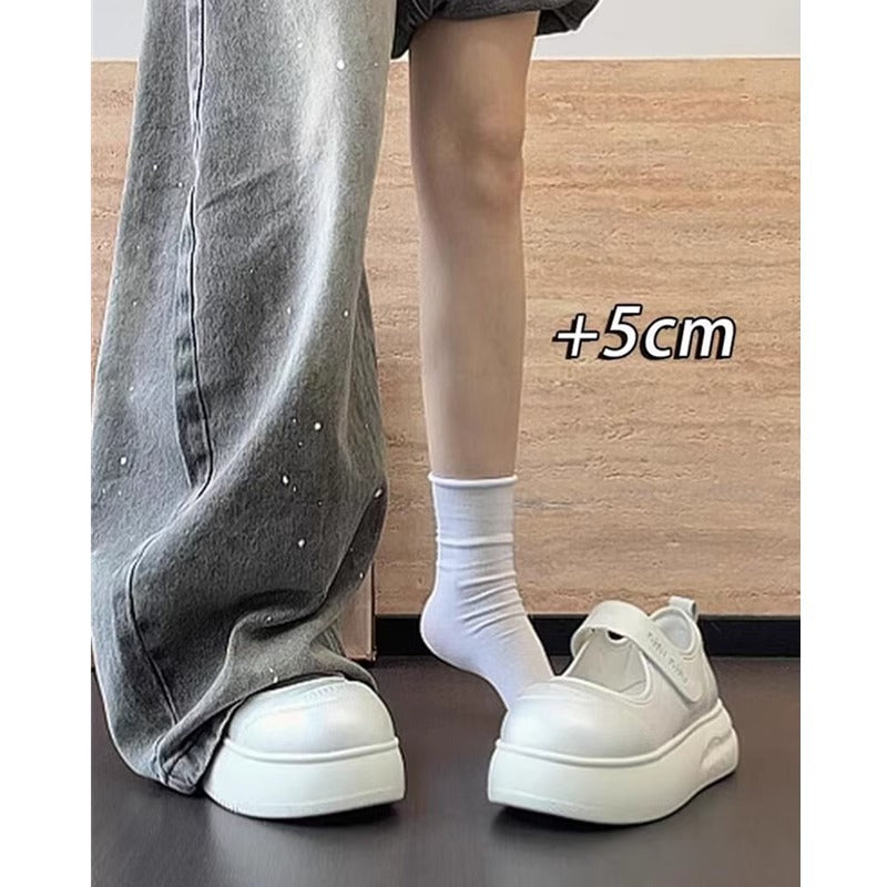 Damen Plateau Sneaker Sportlich Stylisch Klettverschluss