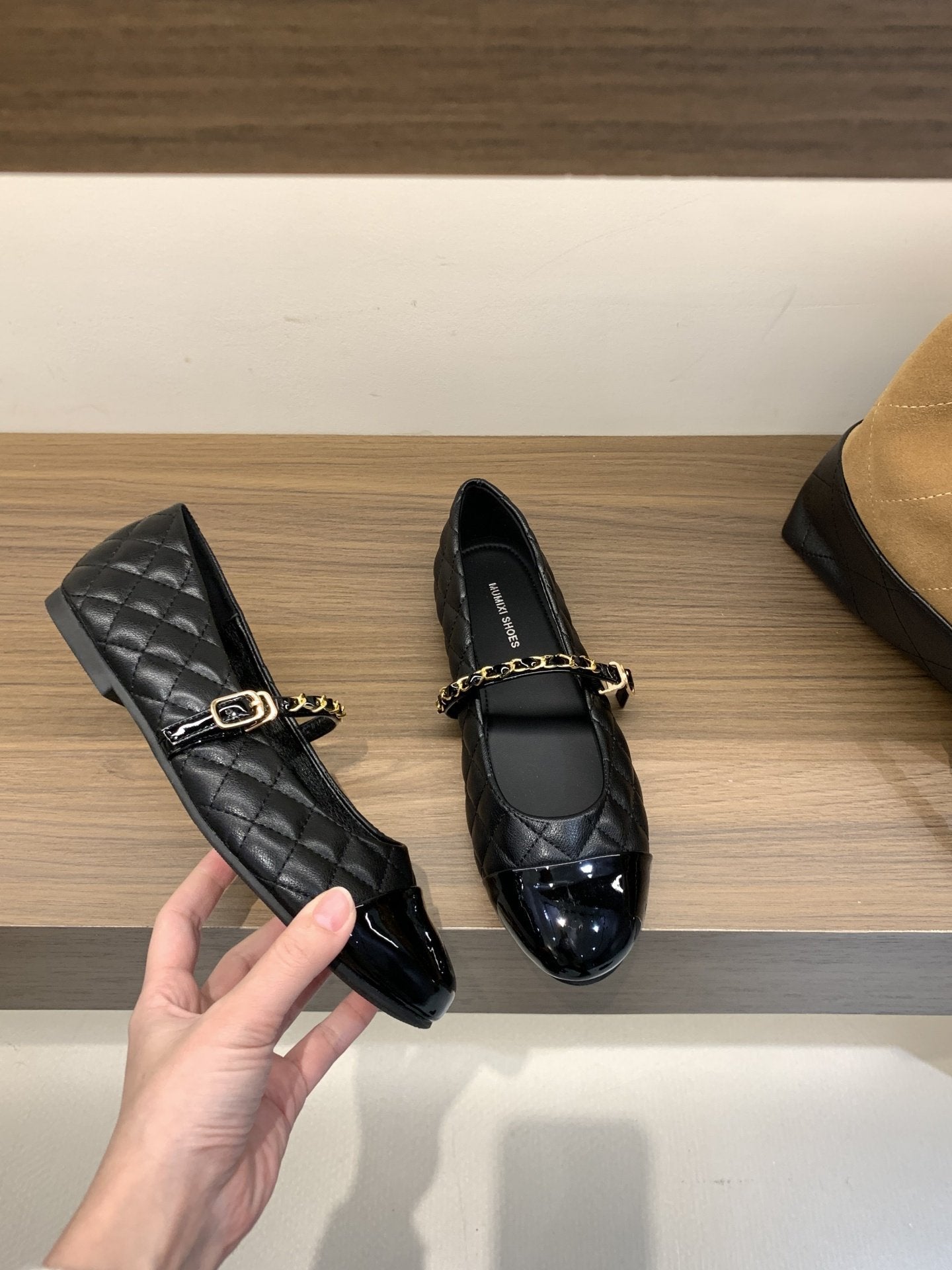 Damen Ballerinas Elegante Mary Jane Schuhe Mit Riemchen Komfortabel