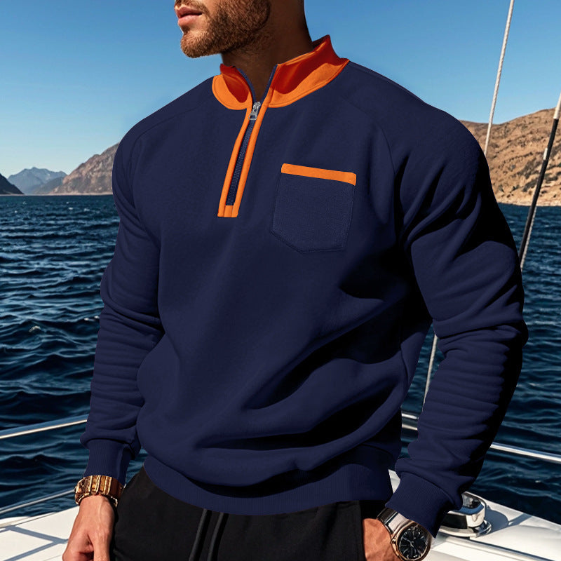 Herren Sweatshirt Feuchtigkeitsregulierend Mit Reißverschluss - BerlinGlamour
