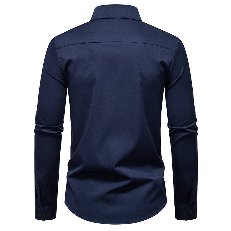 Herren Langarmhemd Rippendesign Modern Berlin Style