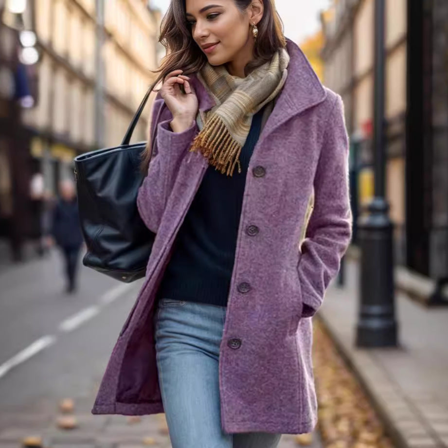 Damen Oversized Mantel Trendig Großstadt Chic - BerlinGlamour