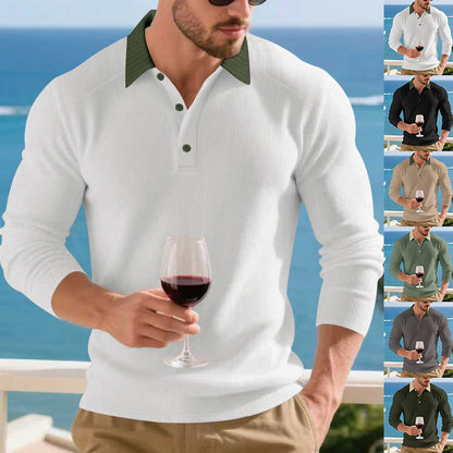 Herren Poloshirt Modern Strukturiert Elegant - BerlinGlamour