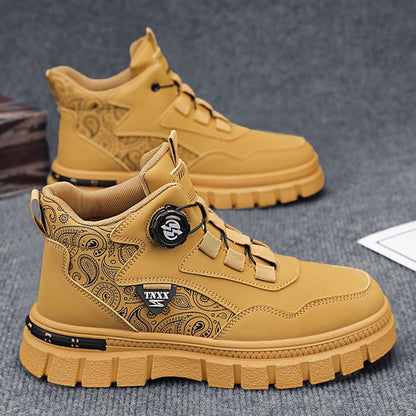 Damen Sneaker High-Top Paisley Muster Schnellschnürsystem