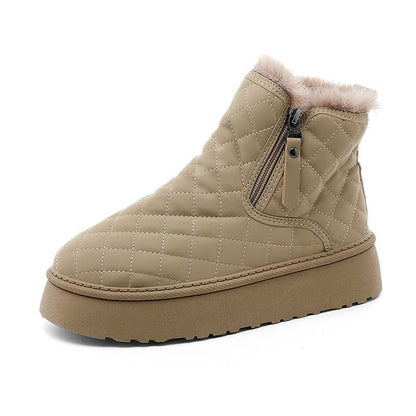 Damen Stiefel Warm Gefüttert Ankle Boots Reißverschluss - BerlinGlamour