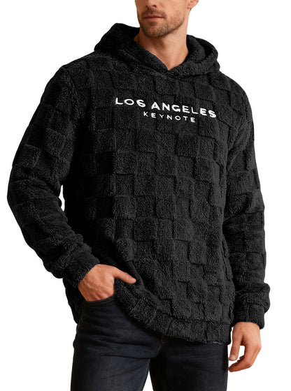 Herren Fleece Pullover Kapuzenpullover Waffelmuster Warm