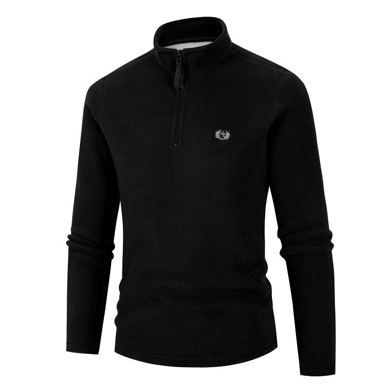 Herren Fleece Pullover Stehkragen Reißverschluss Sportlich Warm