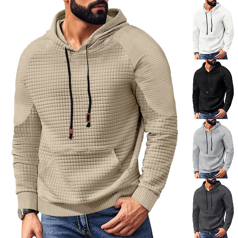 Herren Kapuzenpulli Strukturiert mit Taschen Modern - BerlinGlamour