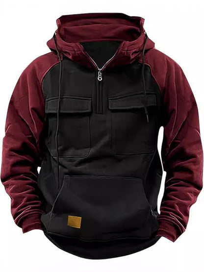 Herren Kapuzenpullover Sportlich Funktional Mit Taschen