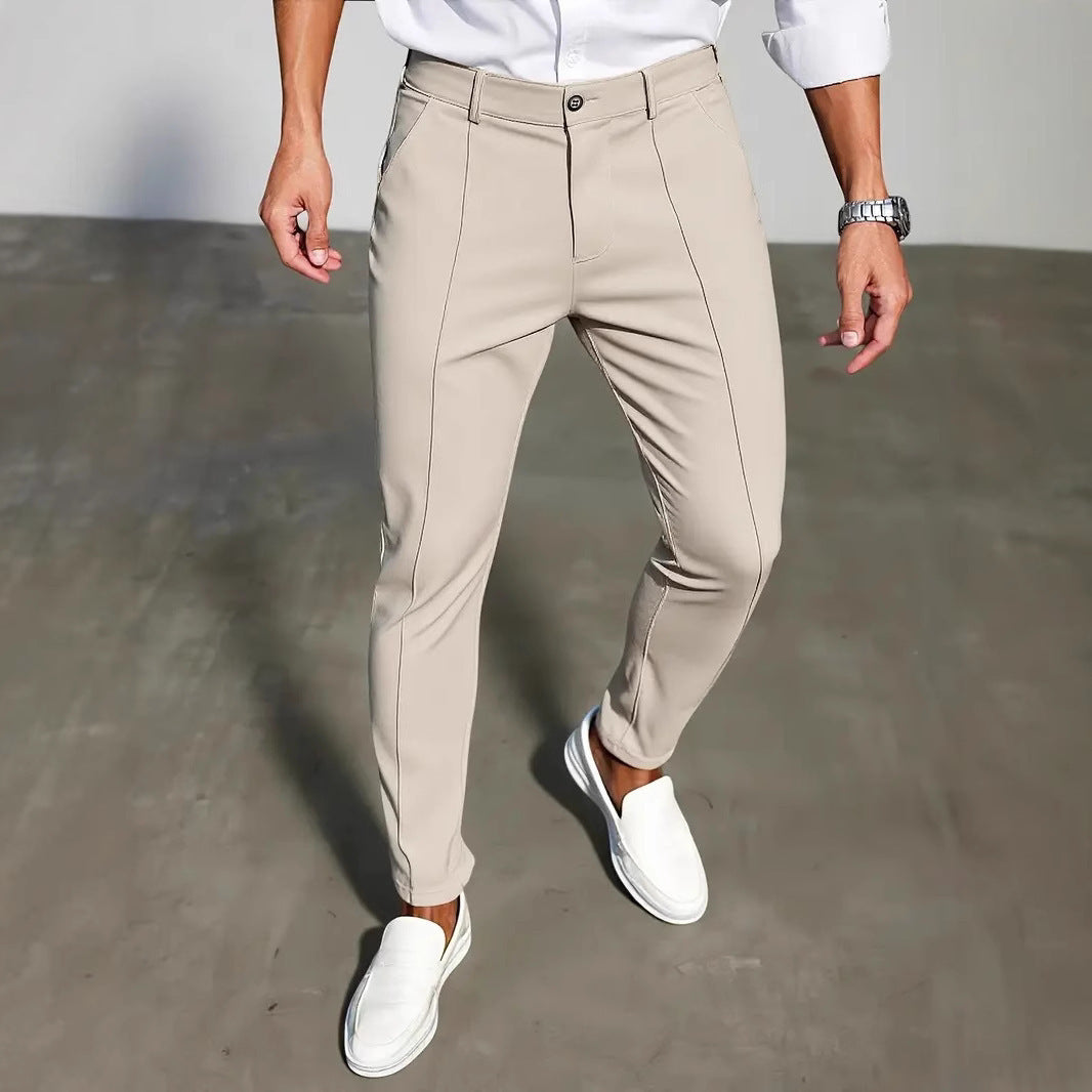 Herren Anzughose Slim Fit Stretch Elegant Schwarz