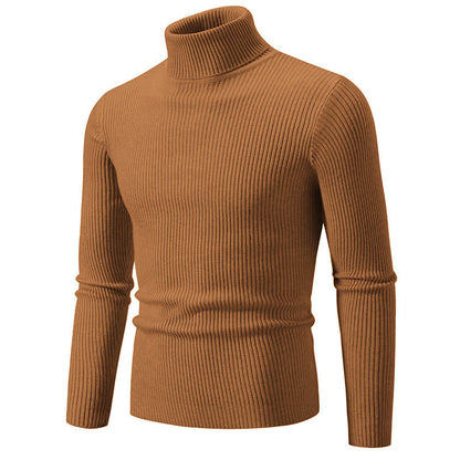 Herren Pullover Rollkragen Modern Feinripp Design