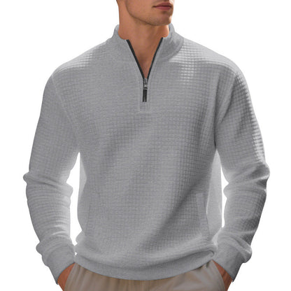 Sportlicher Herren Pullover Reißverschluss Strukturiert