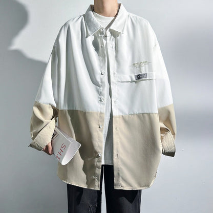 Herren Oversized Hemd Mit Taschen Groß