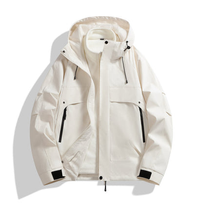 Herren Wetterjacke Multifunktion mit abnehmbarer Kapuze Waterproof