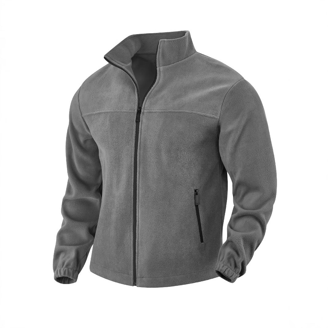 Herren Fleecejacke Stehkragen Warm mit Taschen