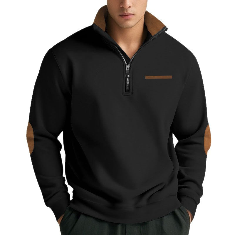 Herren Sweatshirt Stehkragen Reißverschluss Modisch Hochwertig