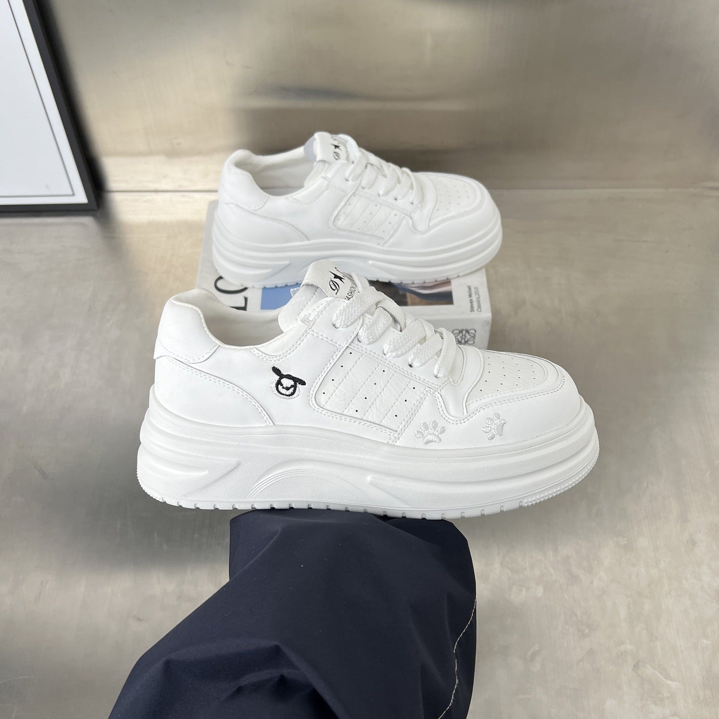 Damen Sneaker Hoch Plattform Atmungsaktiv Komfort