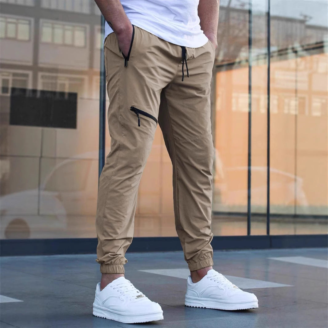 Herren Sport Hose Leicht Mit Reißverschlusstaschen