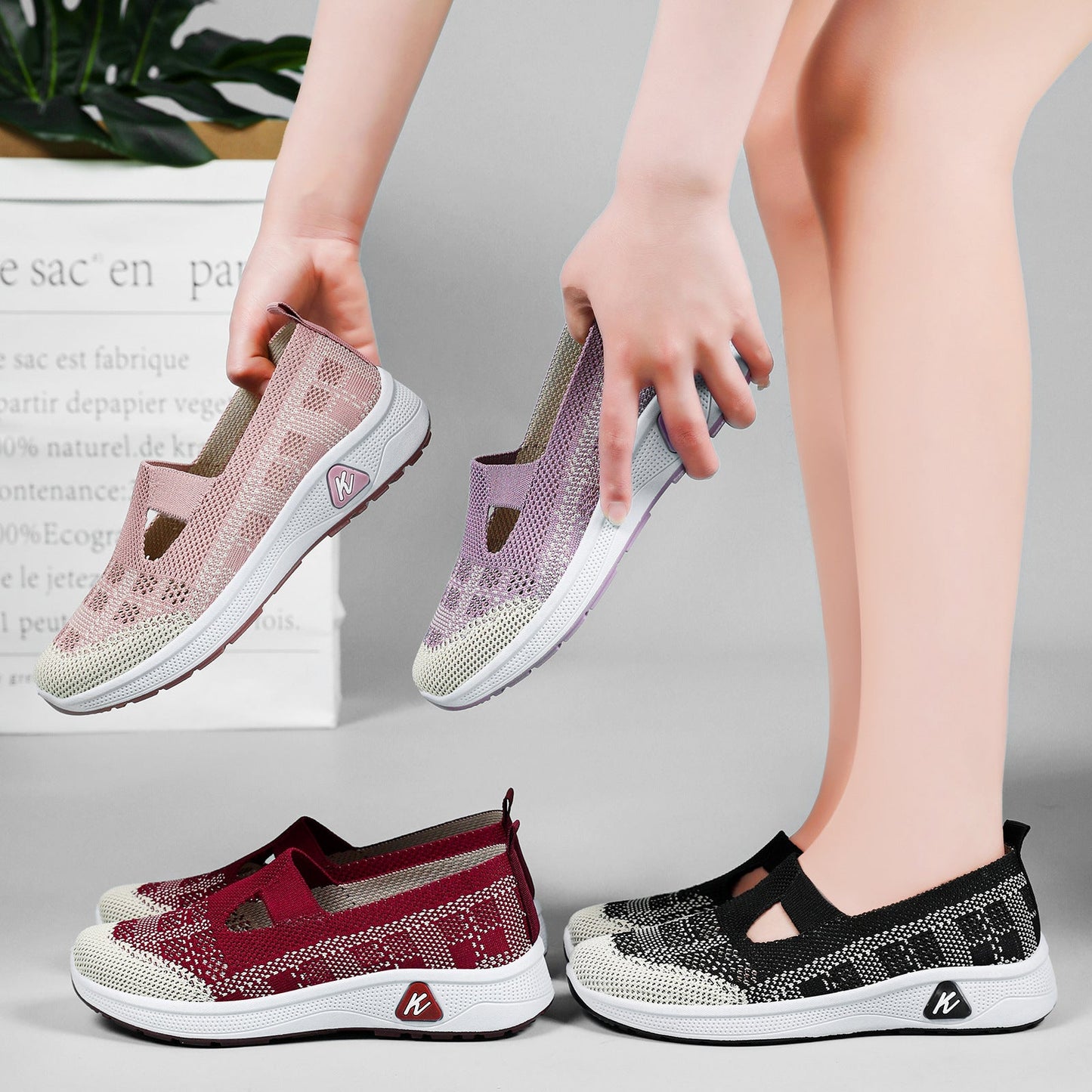 Damen Laufschuhe Atmungsaktiv Elastisch Sportschuhe Frauen