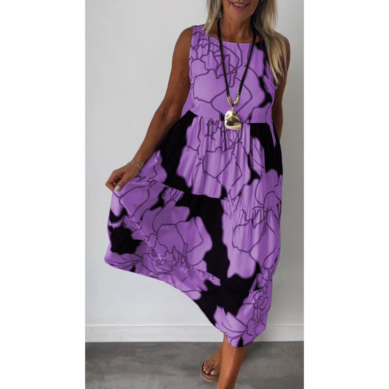 BerlinGlamour Modisches Trägerkleid mit Print