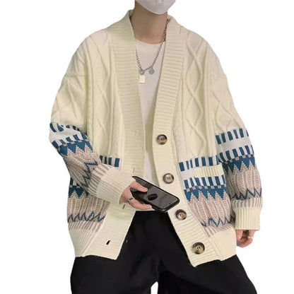 Herren Strickjacke Grobstrick Modern mit Taschen