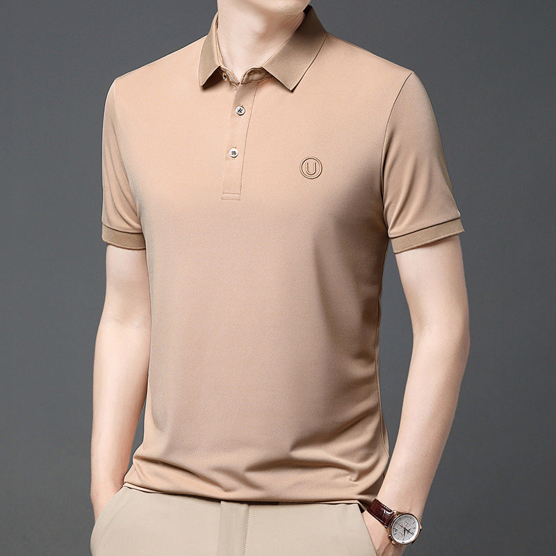 Herren Polohemd Moderner Kontrastkragen Slim Fit