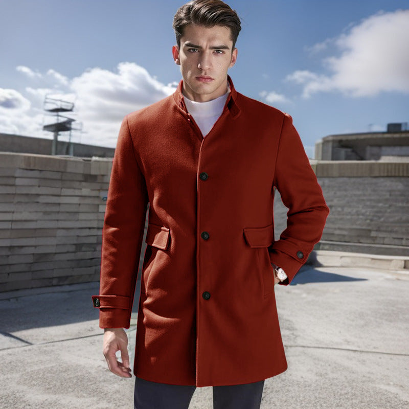 Herren Außenmantel Eleganter Mantel Mit Taschen
