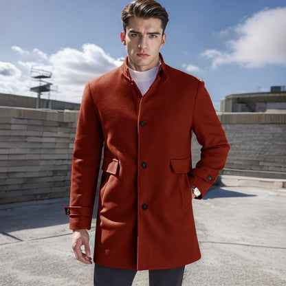 Herren Außenmantel Eleganter Mantel Mit Taschen