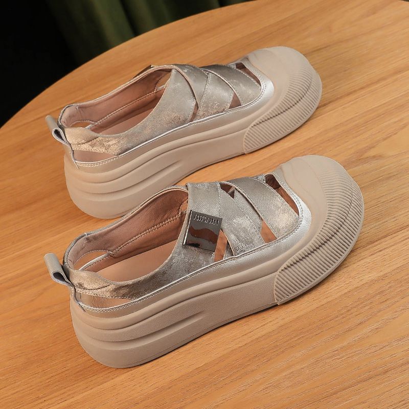 Damen Plateau Slipper Bequem Warm Heidi Style