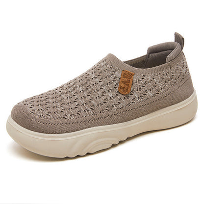 Damen Slip-On Schuhe Leicht Bequem Strickoptik Sommer