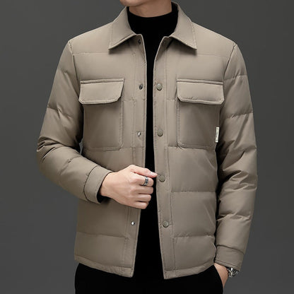 Herren Steppjacke Isoliert Warme Winterjacke Mit Taschen