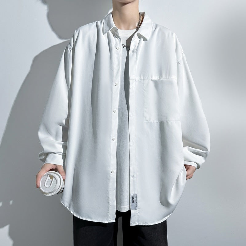Herren Overshirt Lockere Fit mit Brusttasche Modern