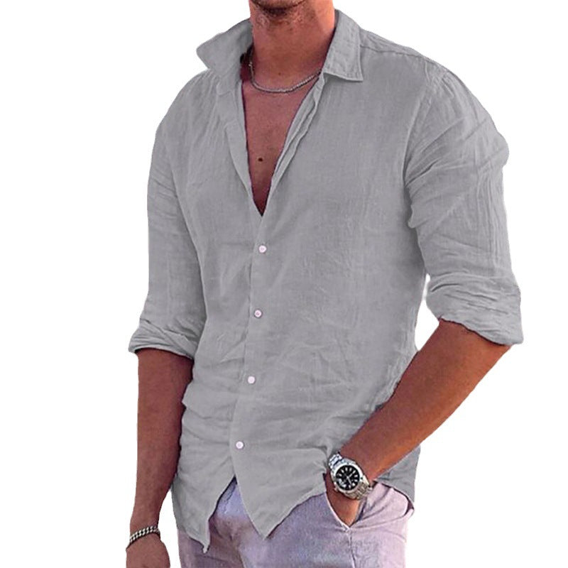 Herren Leinenhemd Modern Slim Fit Sommer