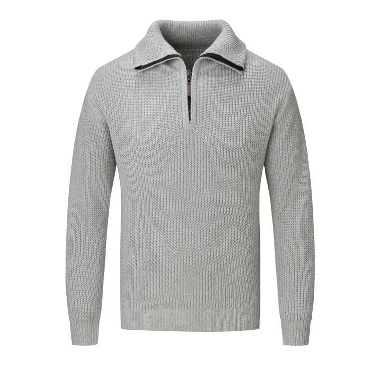 Herren Pullover Strickmuster Reißverschluss Freizeit