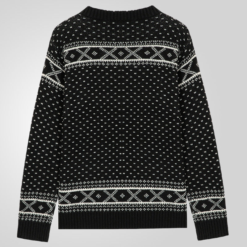 Herren Pullover Norweger Muster Klassisch Warm