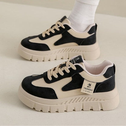 Damen Sneaker Plateau Sportlich Bequem Robust