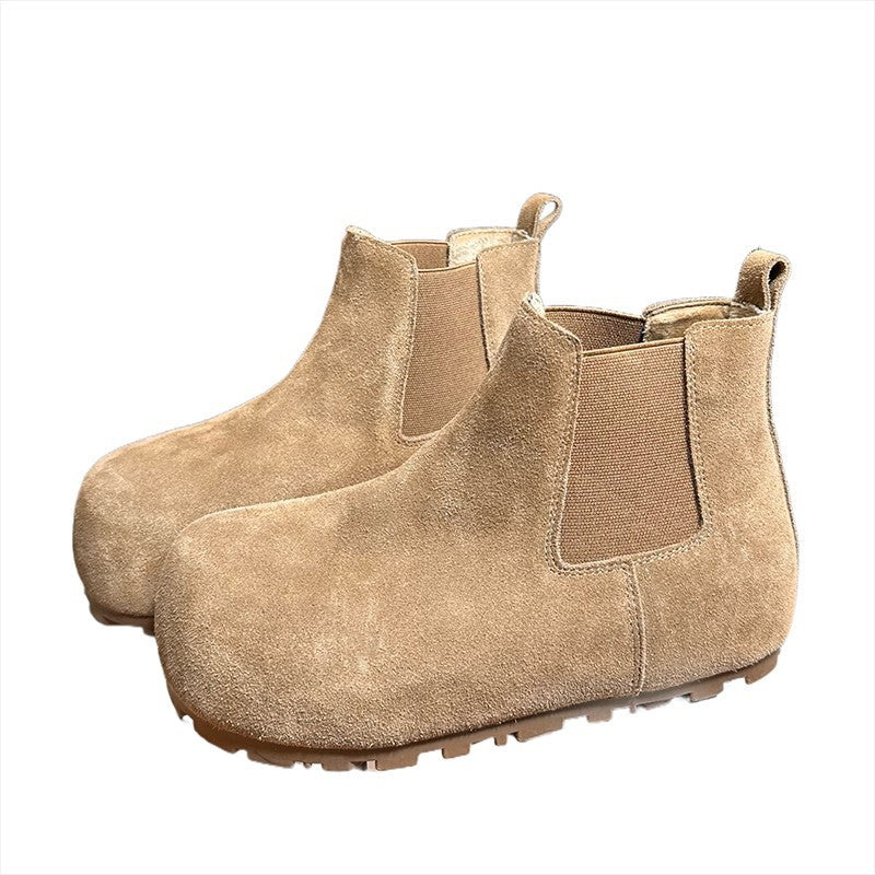 Damen Chelsea Boots Weich Wildleder Gummizug Komfort
