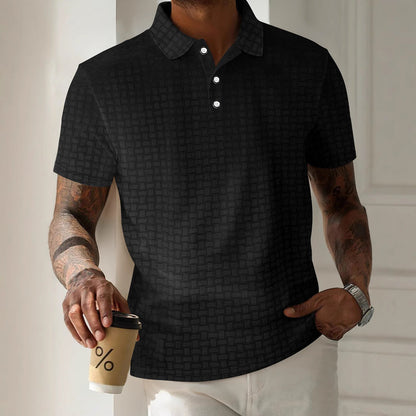 Herren Poloshirt Modern Textur Design Komfort Schnitt