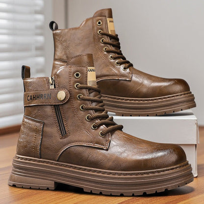 Damen Stiefeletten Robust Reißverschluss Modisch Schwarz