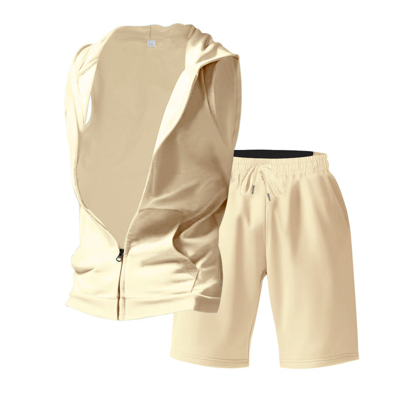 Herren Sportset mit Kapuze und atmungsaktiven Laufshorts