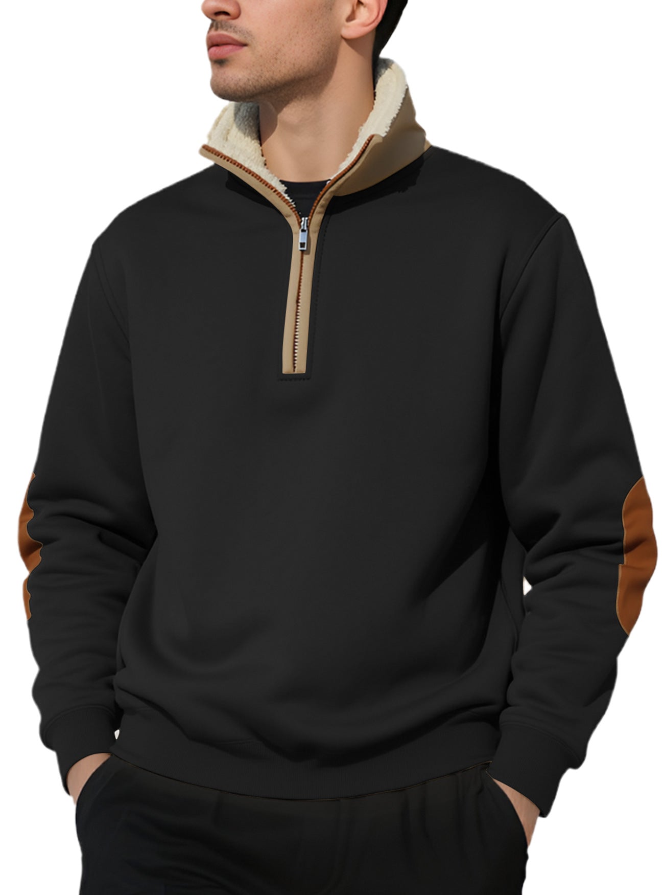 Herren Kapuzenpullover Weich Fleece Mit Reißverschluss