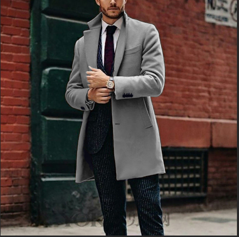 Herren Mantel Klassischer Schnitt Eleganter Wintermantel