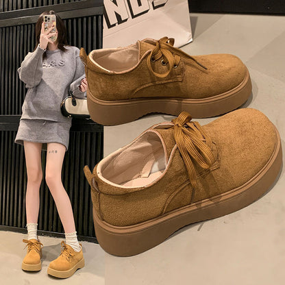 Damen Schnürschuhe Wildleder Komfort Schuhe Heidi Stil - BerlinGlamour