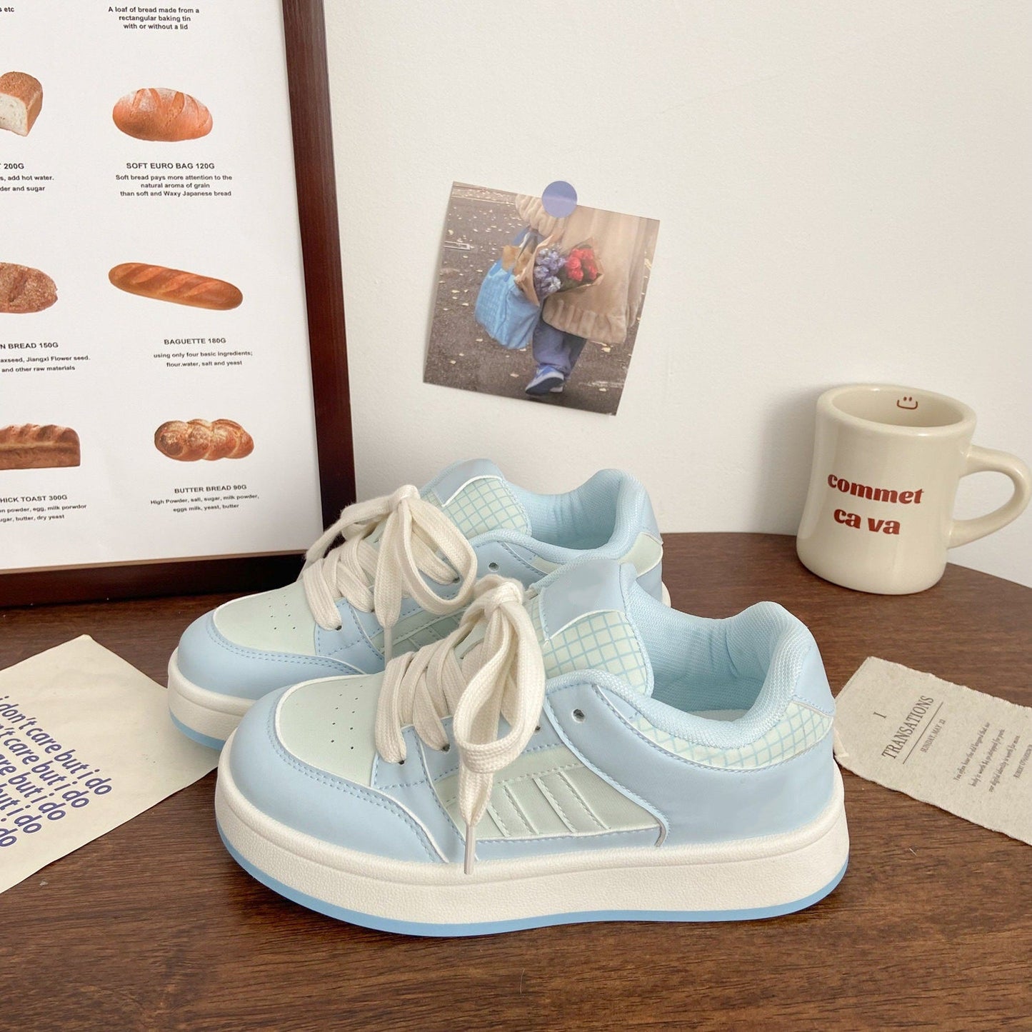 Damen Sneaker Retro Stil Weich Innenfutter Schnürsenkel - BerlinGlamour