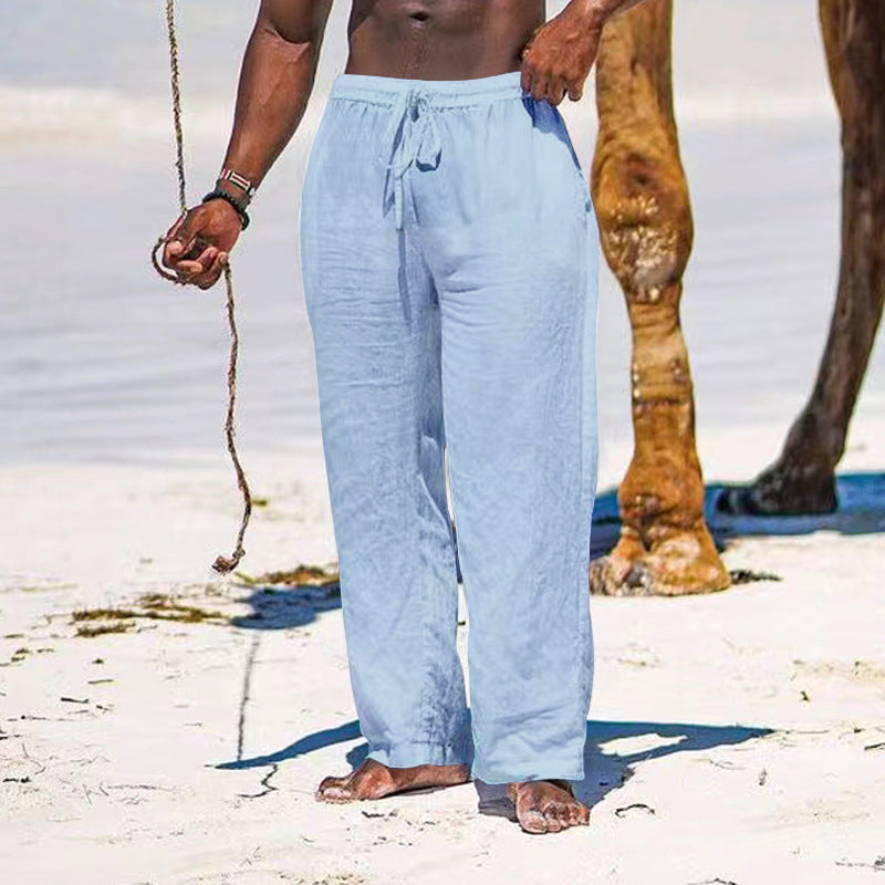 Leichte Leinenhose Herren Strandhosentyp mit elastischem Bund