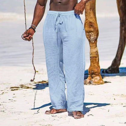 Leichte Leinenhose Herren Strandhosentyp mit elastischem Bund
