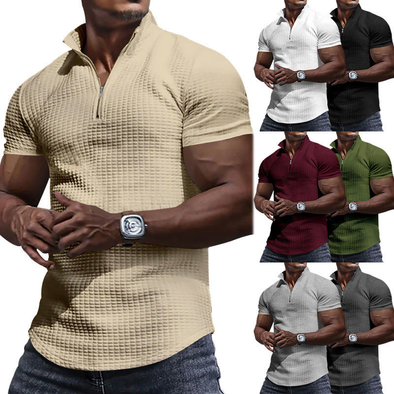 Herren Kurzarmjacke Reißverschluss Modern Schnitt - BerlinGlamour