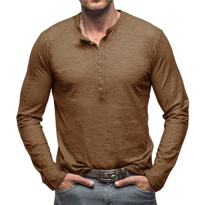 Herren Langarmshirt Mit Knöpfen Elegantes Design