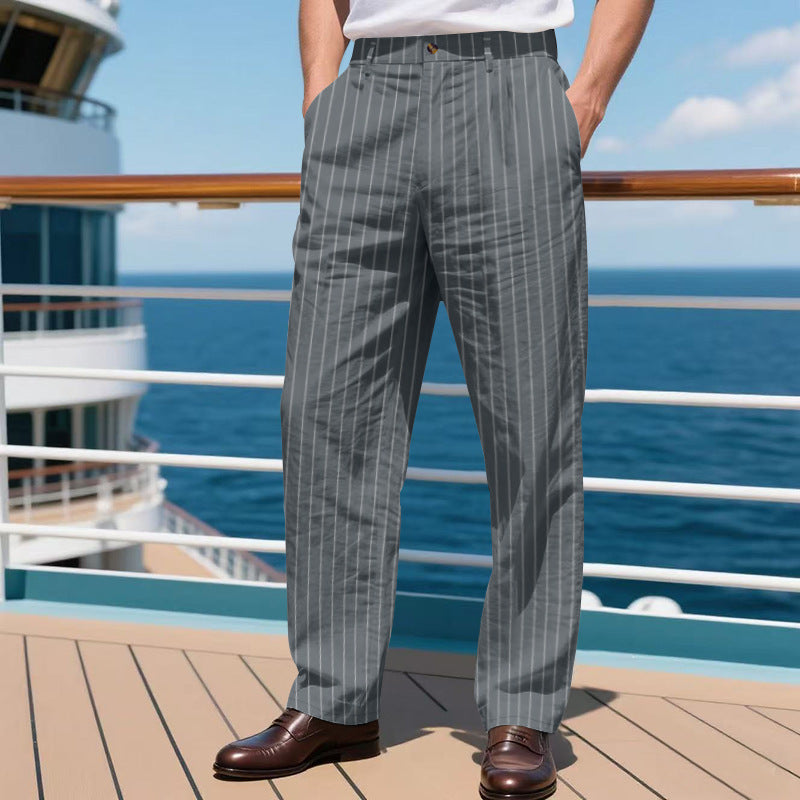 Herren Anzughose Slim Fit Streifen Elegant